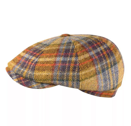 GÖTTMANN Mütze KINGSTON 8tlg. kariert Bakerboy Donegal-Tweedmütze