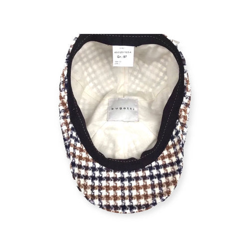 BUGATTI Mütze Schiebermütze flatcap Hahnentritt Sommer