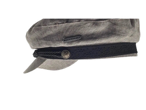 STETSON Mütze Elbsegler grau Leinen fisherman Sommer Gr.61/XL Schirmmütze