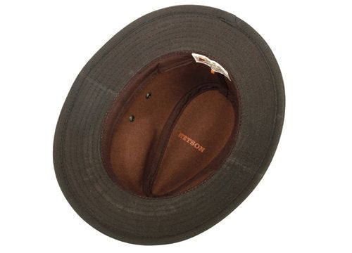 STETSON AVASUN Waxed Cotton Traveller UVSchutz 40+ braun
