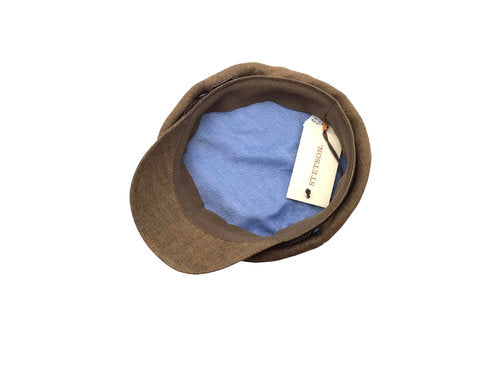 STETSON Mütze Elbsegler braun Leinen fisherman Sommer Schirmmütze