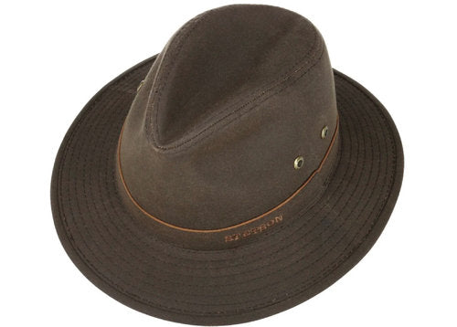 STETSON AVASUN Waxed Cotton Traveller UVSchutz 40+ braun