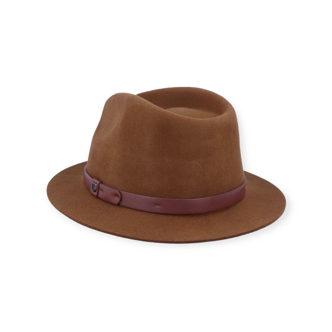 BRIXTON HUT MESSER SHORT BRIM Wollfilz braun