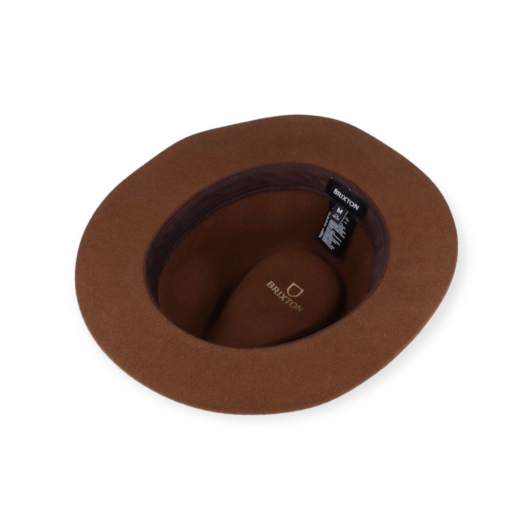 BRIXTON HUT MESSER SHORT BRIM Wollfilz braun