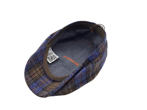 STETSON Mütze Hatteras blau kariert Winter