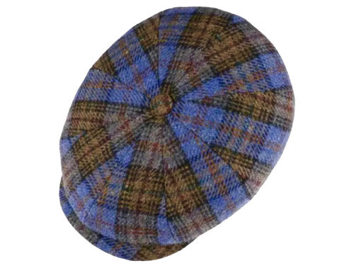 STETSON Mütze Hatteras blau kariert Winter