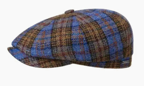STETSON Mütze Hatteras blau kariert Winter