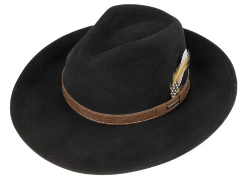 STETSON Westernhut Wide Brim Wollfilz schwarz Cowboyhut Gr.61