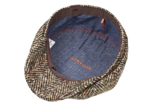 STETSON Mütze Hatteras Fischgrät braun Tweed Schurwolle Winter