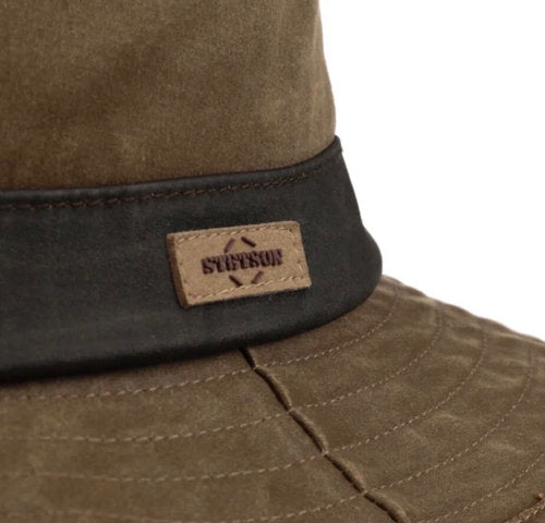 STETSON bucket hat brown Vintage look Outdoorhut Stoffhut Fischerhut Anglerhut