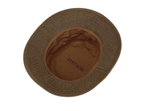 STETSON bucket hat brown Vintage look Outdoorhut Stoffhut Fischerhut Anglerhut