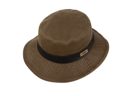 STETSON bucket hat brown Vintage look Outdoorhut Stoffhut Fischerhut Anglerhut