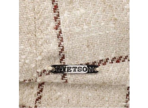 STETSON Mütze Hatteras mit Seide beige/braun kariert Winter