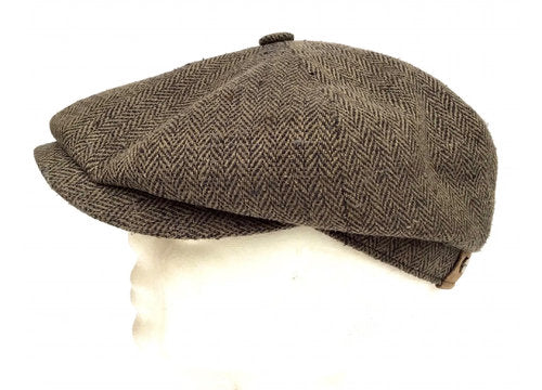 STETSON Mütze Hatteras SEIDE oliv/ braun Gr.55 herringbone Sommer