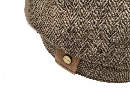 STETSON Mütze Hatteras SEIDE oliv/ braun Gr.55 herringbone Sommer