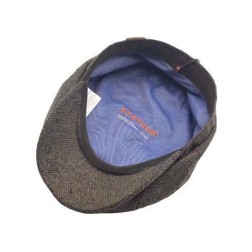 STETSON Mütze Hatteras SEIDE oliv/ braun Gr.55 herringbone Sommer