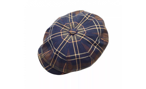 STETSON Mütze Hatteras braun kariert Sommer Bakerboy/Newsboy