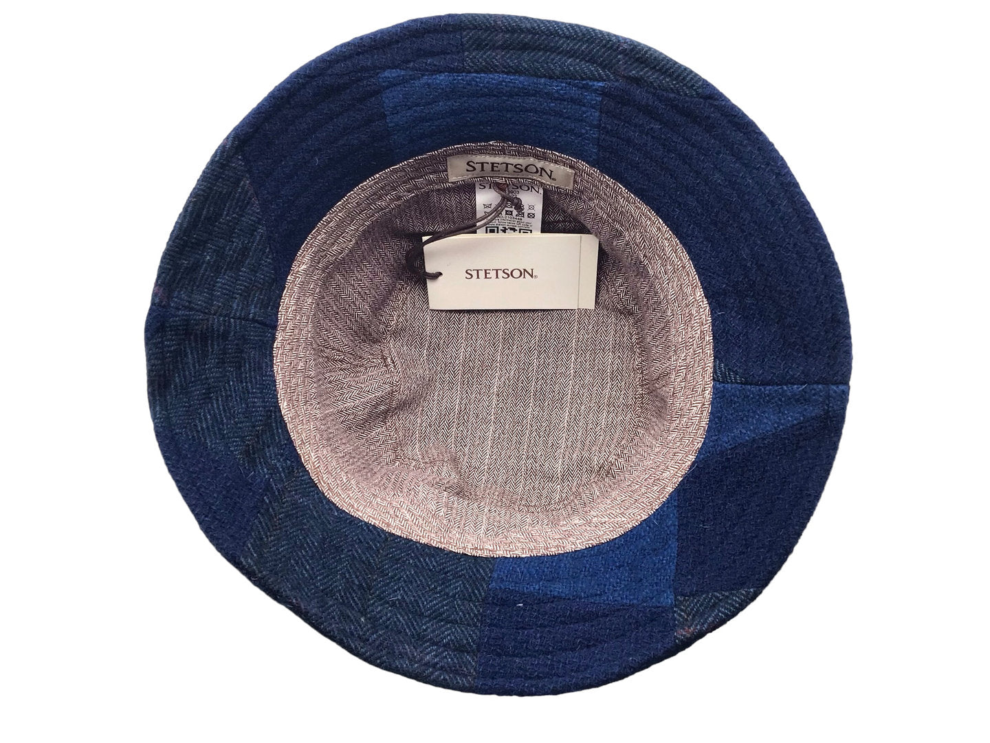 STETSON bucket Hut Stoffhut Fischerhut Anglerhut blau kariert