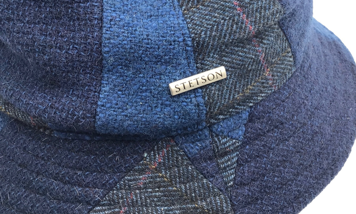 STETSON bucket Hut Stoffhut Fischerhut Anglerhut blau kariert