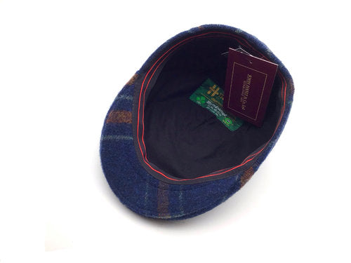 Hanley Tweed Mütze Schiebermütze blau/grün kariert