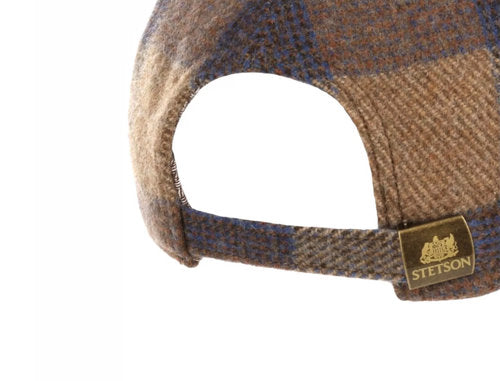 STETSON Mütze BASECAP braun kariert Winter größenverstellbar