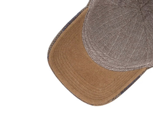 STETSON Mütze BASECAP braun kariert Winter größenverstellbar