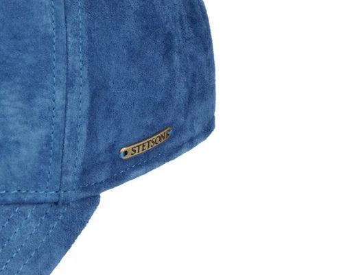 STETSON Mütze LEDER BASECAP American blue größenverstellbar