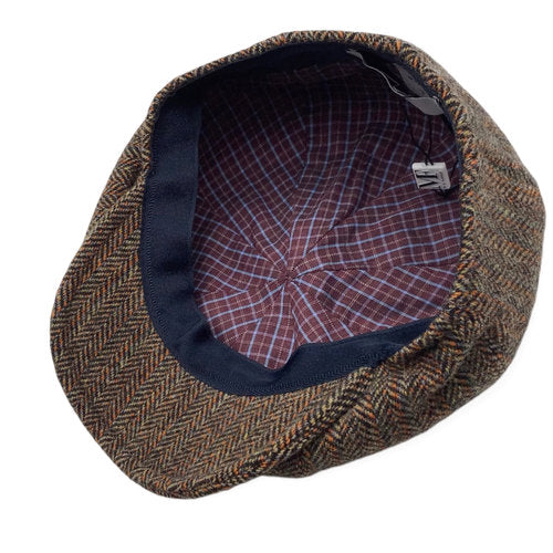 FLÈCHET Mütze MF Bakerboy herringbone Winter oliv/braun warm Ballonmütze