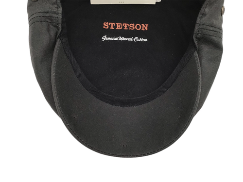 STETSON Mütze FLATCAP WAXXED Gr.55 grau Baumwolle SUN GUARD