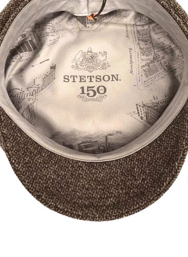 STETSON Mütze PEABODY Ballonmütze Gr.56 Vintage braun Tweed Schirmmütze