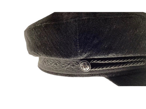 STETSON Mütze Elbsegler tiefschwarz RIDERS CAP Samt fisherman Gr. S Schirmmütze