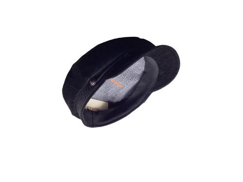 STETSON Mütze Elbsegler tiefschwarz RIDERS CAP Samt fisherman Gr. S Schirmmütze