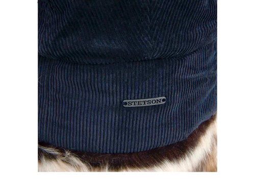 STETSON Mütze Trapper Fellmütze Cord Fliegermütze Chapka Bomber Cap