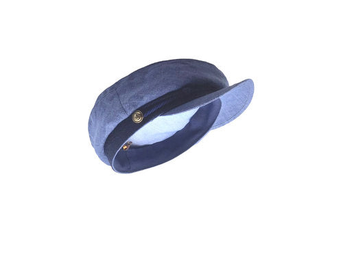 STETSON Mütze Elbsegler blau Leinen fisherman Sommer Schirmmütze