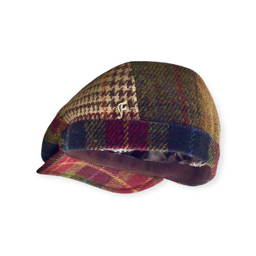 HARRIS-TWEED Mütze flèchet PATCHWORK Bakerboy multicolor Tweed warm