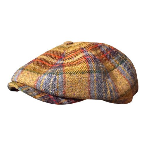 GÖTTMANN Mütze KINGSTON 8tlg. kariert Bakerboy Donegal-Tweedmütze