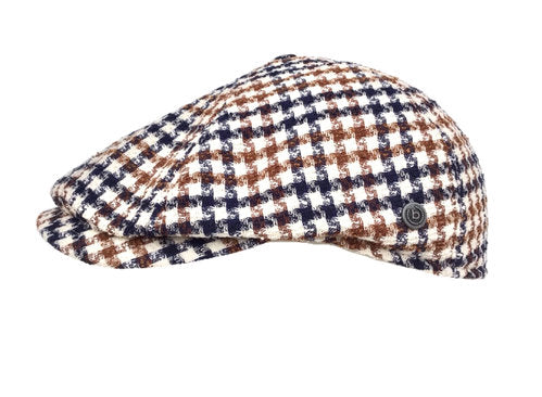 BUGATTI Mütze Schiebermütze flatcap Hahnentritt Sommer