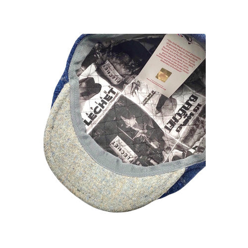 HARRIS-TWEED Mütze flèchet blau/grau Tweedmütze Winter warm