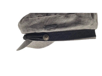 STETSON Mütze  Elbsegler grau Leinen fisherman Sommer Gr.61/XL Schirmmütze
