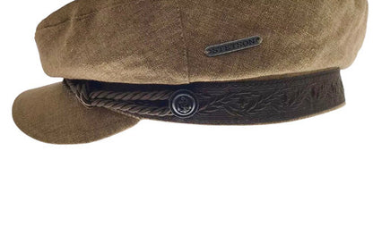 STETSON Mütze Elbsegler braun Leinen fisherman Sommer Schirmmütze