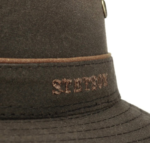 STETSON AVASUN Waxed Cotton Traveller UVSchutz 40+ braun