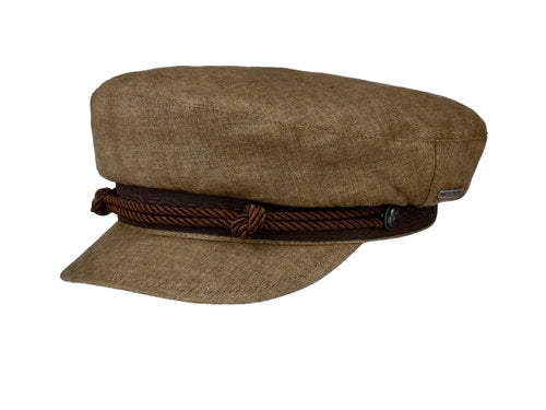 STETSON Mütze Elbsegler braun Leinen fisherman Sommer Schirmmütze