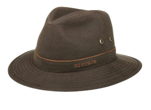 STETSON AVASUN Waxed Cotton Traveller UVSchutz 40+ braun