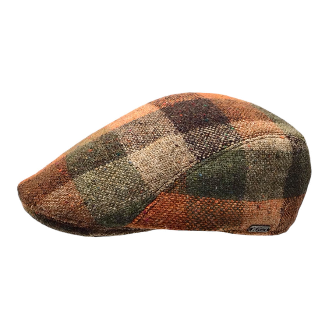 Wigèns Mütze IVY CAP oliv mehrfarbig DONEGAL TWEED kariert