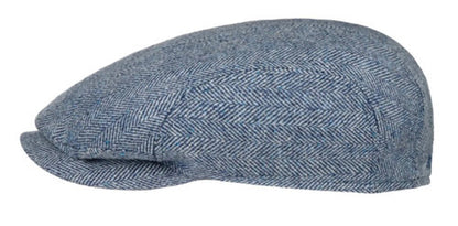 STETSON Mütze DRIVER CAP Seide blau herringbone Sommer UPF40+