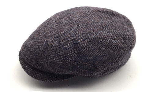 STETSON Mütze DRIVER CAP Belfast Gr.60 ALpaka blau/grau Tweed
