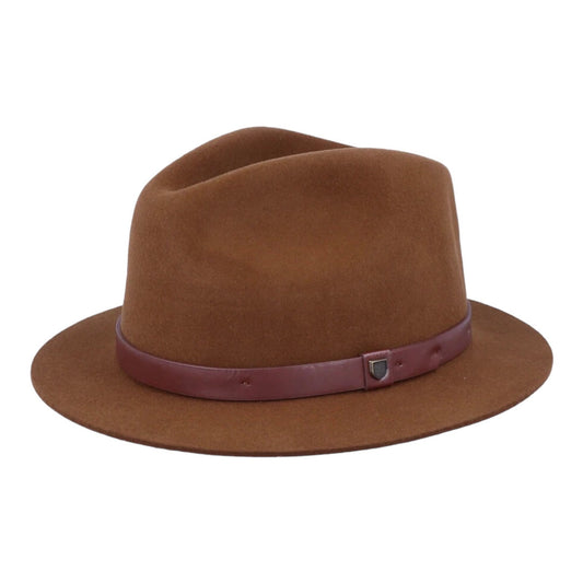 BRIXTON HUT MESSER SHORT BRIM Wollfilz braun