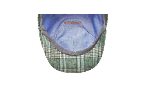STETSON Mütze DUCK CAP Leinen TEXAS grün kariert Gr.S