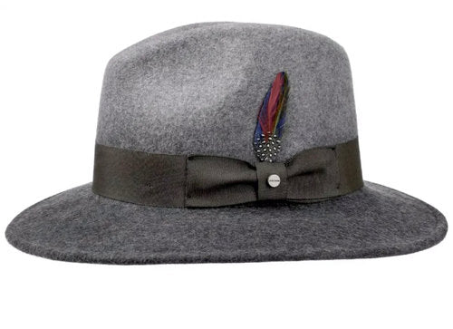 STETSON Filzhut Fedora grau TRAVELLER