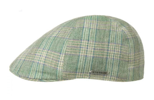 STETSON Mütze DUCK CAP Leinen TEXAS grün kariert Gr.S